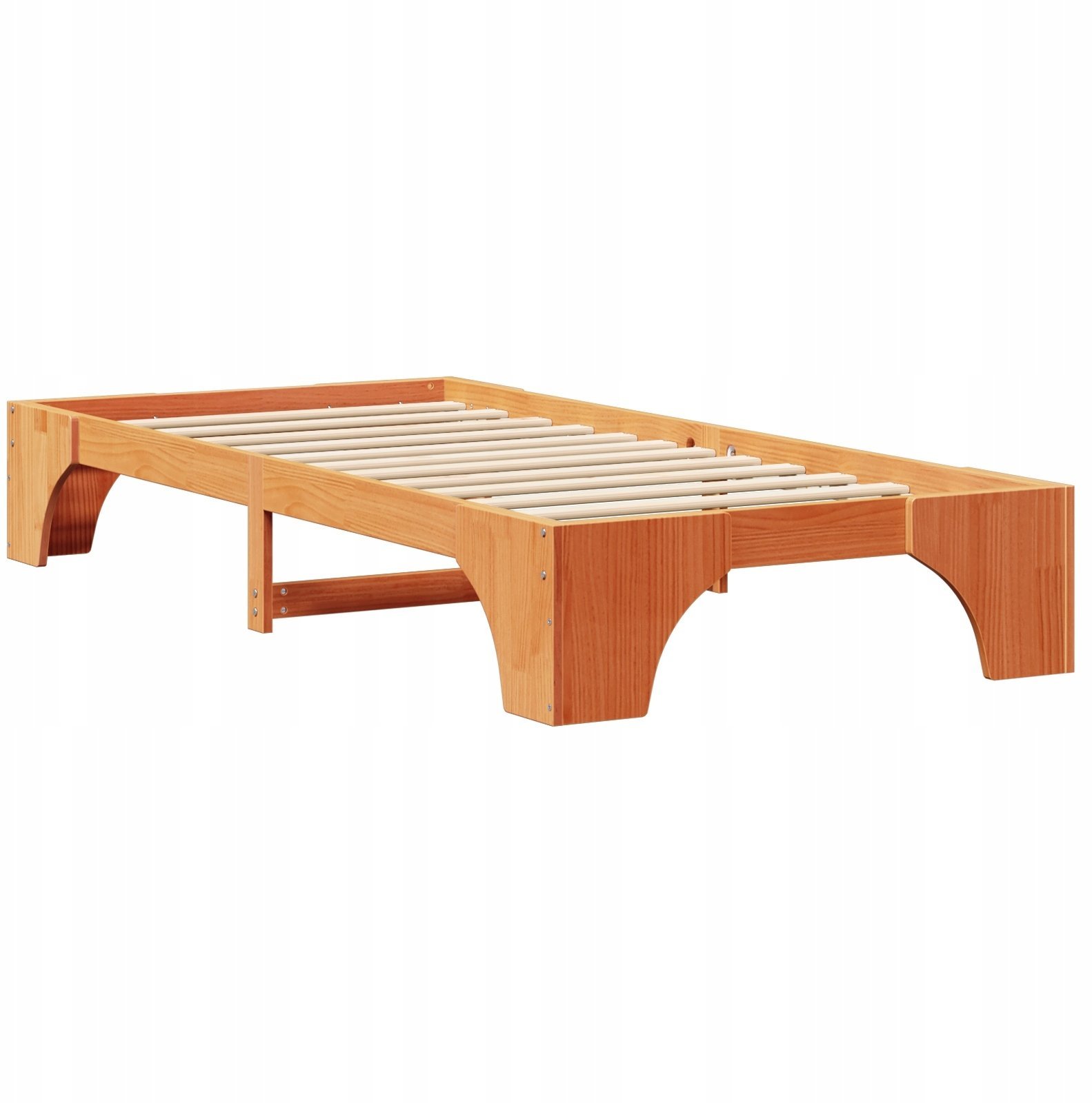vidaXL Rama łóżka Woskowany brąz 75x190 cm Lite drewno sosnowe
