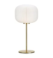 Lampy stojące - Markslojd Sober 107819 Lampa stołowa lampka 1x60W E27 mosiądz/biały - miniaturka - grafika 1