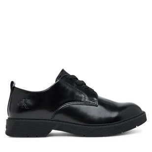 Oxfordy Calvin Klein Low Cut Lace-Up Shoe V3X4-83182-1453 D Czarny - Buty dla dziewczynek - miniaturka - grafika 1