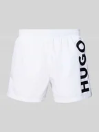 Kąpielówki męskie - Spodenki kąpielowe o kroju relaxed fit z nadrukiem z logo model ‘ABAS’ - miniaturka - grafika 1