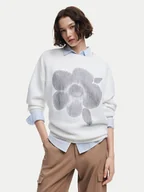 Bluzy damskie - Desigual Bluza Flores 24WWSK33 Écru Regular Fit - miniaturka - grafika 1