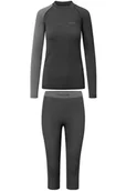 Pozostała odzież narciarska - Komplet bielizny damskiej termoaktywnej z wełny merino i bambusa Viking Mounti Set 3/4 0800 szary L - miniaturka - grafika 1