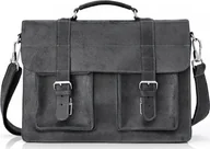 Teczki i aktówki - Solome SZARA SKÓRZANA TORBA LISTONOSZKA NA RAMIĘ SOLOME - miniaturka - grafika 1