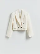 Marynarki i żakiety damskie - Reserved - Krótka marynarka - złamana biel - miniaturka - grafika 1