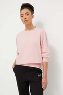 Bluzy damskie - EA7 Emporio Armani bluza damska kolor różowy z nadrukiem - miniaturka - grafika 1