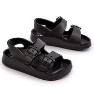 Buty dla dziewczynek - Klapki Dziecięce Lekkie Z Klamrami Big Star NN374536 Czarne - miniaturka - grafika 1