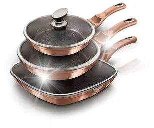 ZESTAW 3 PATELNI GRANITOWYCH BERLINGER HAUS ROSE GOLD LINE BH-6195 - Zestawy garnków i patelni ZESTAW 3 PATELNI GRANITOWYCH BERLINGER HAUS ROSE GOLD LINE BH-6195 - Zestawy garnków i patelni - miniaturka - grafika 1