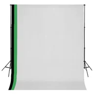 Akcesoria fotograficzne - vidaXL Zestaw fotograficzny z 3 tłami z bawełny i ramą 3 x 3 m 275418 - miniaturka - grafika 1