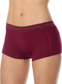 Bielizna sportowa damska - Brubeck BX10860 Bokserki damskie ACTIVE WOOL śliwkowy XL - miniaturka - grafika 1