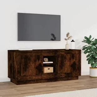 vidaXL Szafka pod telewizor, przydymiony dąb, 102x35x45 cm - Szafki RTV - miniaturka - grafika 1