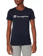 Bluzy damskie - Champion Damska bluza z kapturem Legacy - Classic Logo, niebieski morski, 3XL - miniaturka - grafika 1