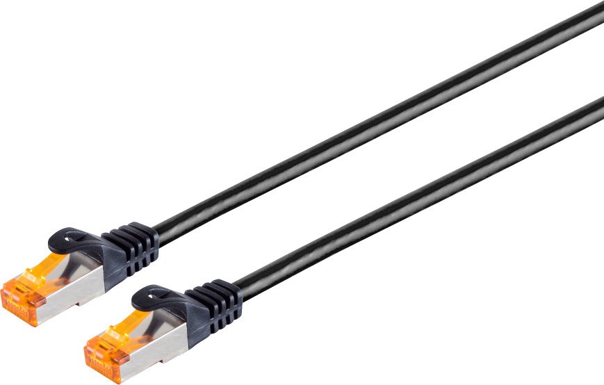 Kabel sieciowy S-IMPULS CAT.6a, S/FTP, zewnętrzny, IP66, czarny, 5 m