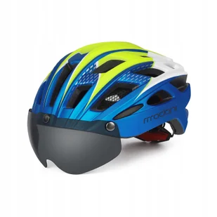Kask rowerowy z szybą fotochromową HT19 niebieski - Kaski rowerowe - miniaturka - grafika 1