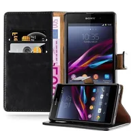 Etui i futerały do telefonów - Cadorabo cador Abo Luxury Book Style etui do Sony Xperia Z1 Case Cover pokrowiec ochronny etui z funkcją stojaka i kieszeń na kartę, Sony Xperia Z1, grafitowo-czarny DE-107522 - miniaturka - grafika 1