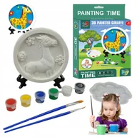 Prace ręczne dla dzieci - Zestaw Kreatywny Figurka Gipsowa do Malowania 3D ŻYRAFA farby akcesoria - miniaturka - grafika 1