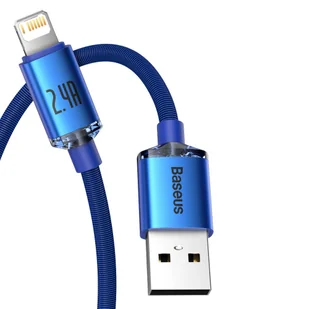 Baseus Crystal Shine Series kabel przewód USB do szybkiego ładowania i transferu danych USB Typ A - Lightning 2,4A 1,2m niebieski (CAJY000003) - Kable USB - miniaturka - grafika 10