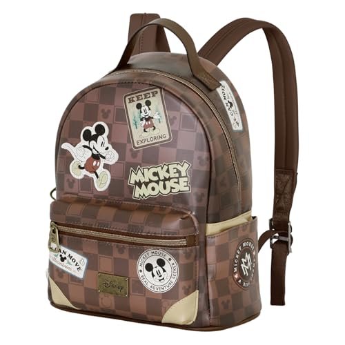Disney Plecak Journey-Heady Myszka Miki, brązowy, 24,5 x 29 cm, pojemność 8 l, Brązowa Myszka Miki, Jeden rozmiar, Plecak Heady