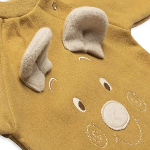 Hi Little One rampers niemowlęcy MIŚ OverSize BOHO Mustard roz S Pom Pom - Rampersy - miniaturka - grafika 1