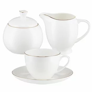 Serwis kawowy porcelanowy na 6 osób BOSTON Gold VILLA ITALIA - Serwisy do kawy i herbaty - miniaturka - grafika 1