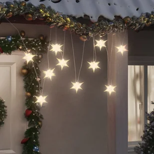 Sznur świecących gwiazdek morawskich, 10 LED, białe, 10 cm  Lumarko! - Ozdoby bożonarodzeniowe - miniaturka - grafika 1