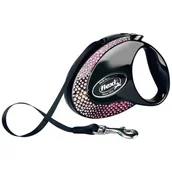 Smycze dla psów - Smycz FLEXI Glam Composition M (5 m - 25 kg) Czarny - miniaturka - grafika 1