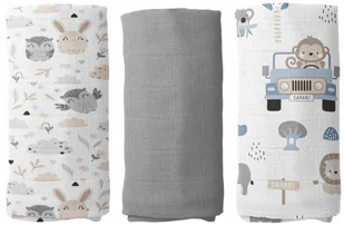 PIELUCHY MUŚLINOWE PIELUSZKI PREMIUM ZESTAW 3szt 60x75cm PRODUKT POLSKI - Pieluchy - miniaturka - grafika 1