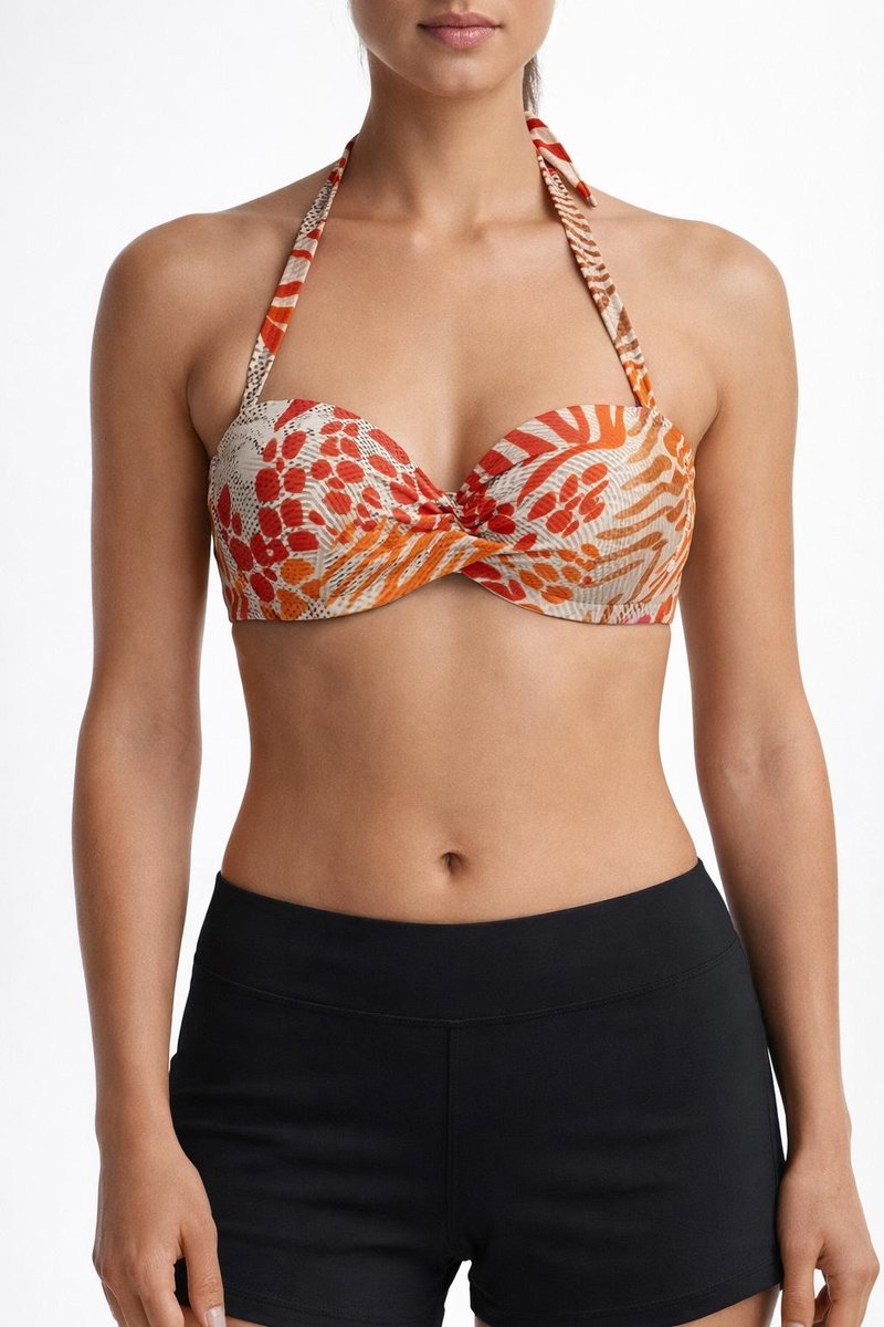 GUESS GÓRA OD BIKINI DAMSKA WIĄZANIE NA SZYI Z FISZBINAMI XS GGA
