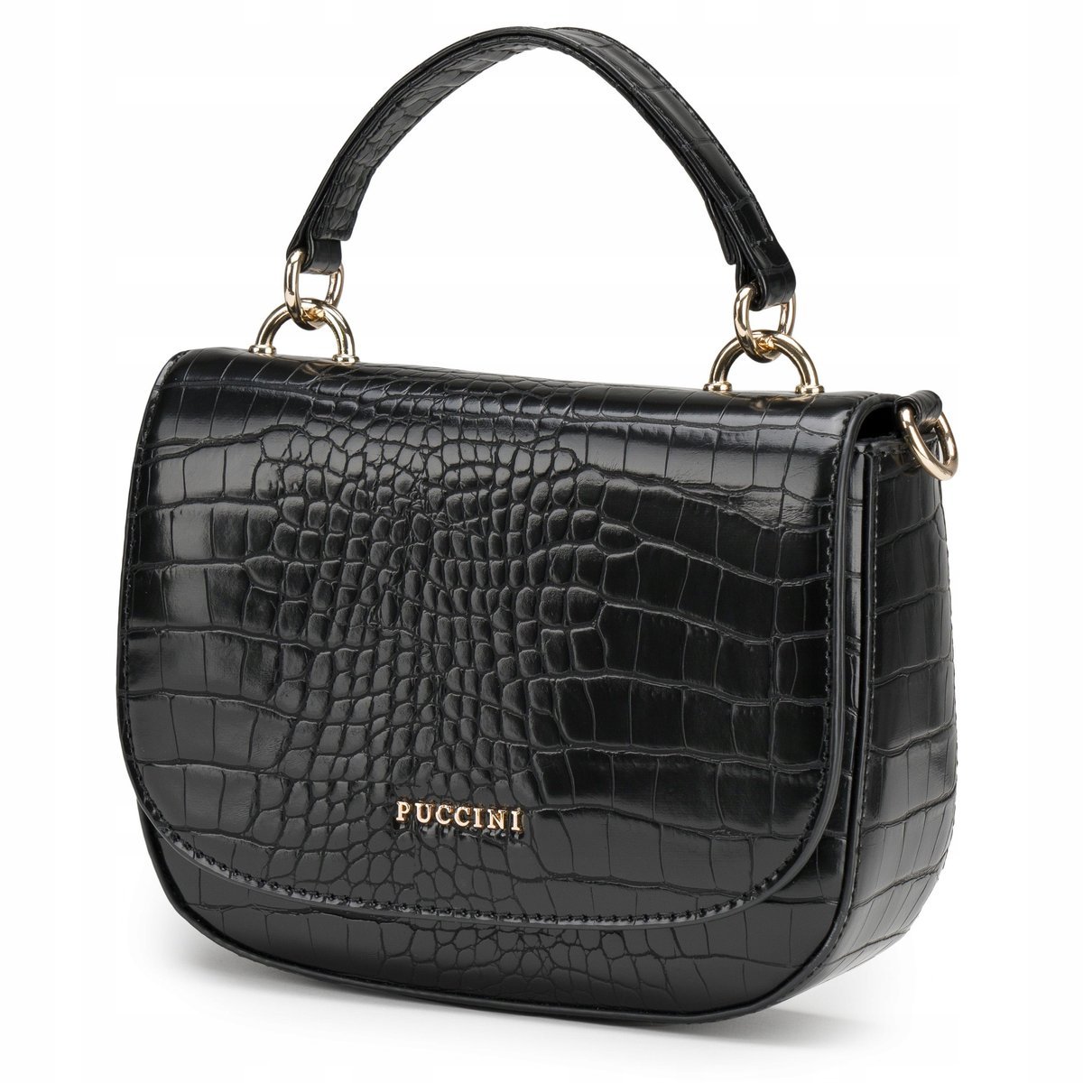Torebka Damska Mała Elegancka Crossbody Ekoskóra Czarna PUCCINI BML063M-1