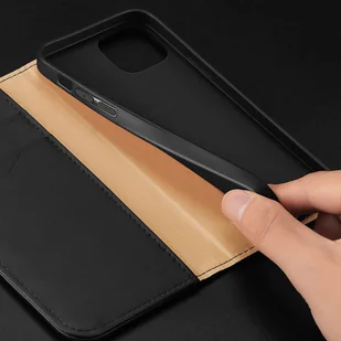 Dux Ducis Hivo skórzane etui z klapką pokrowiec ze skóry naturalnej portfel na karty i dokumenty iPhone 14 brązowy - Portfele - miniaturka - grafika 23