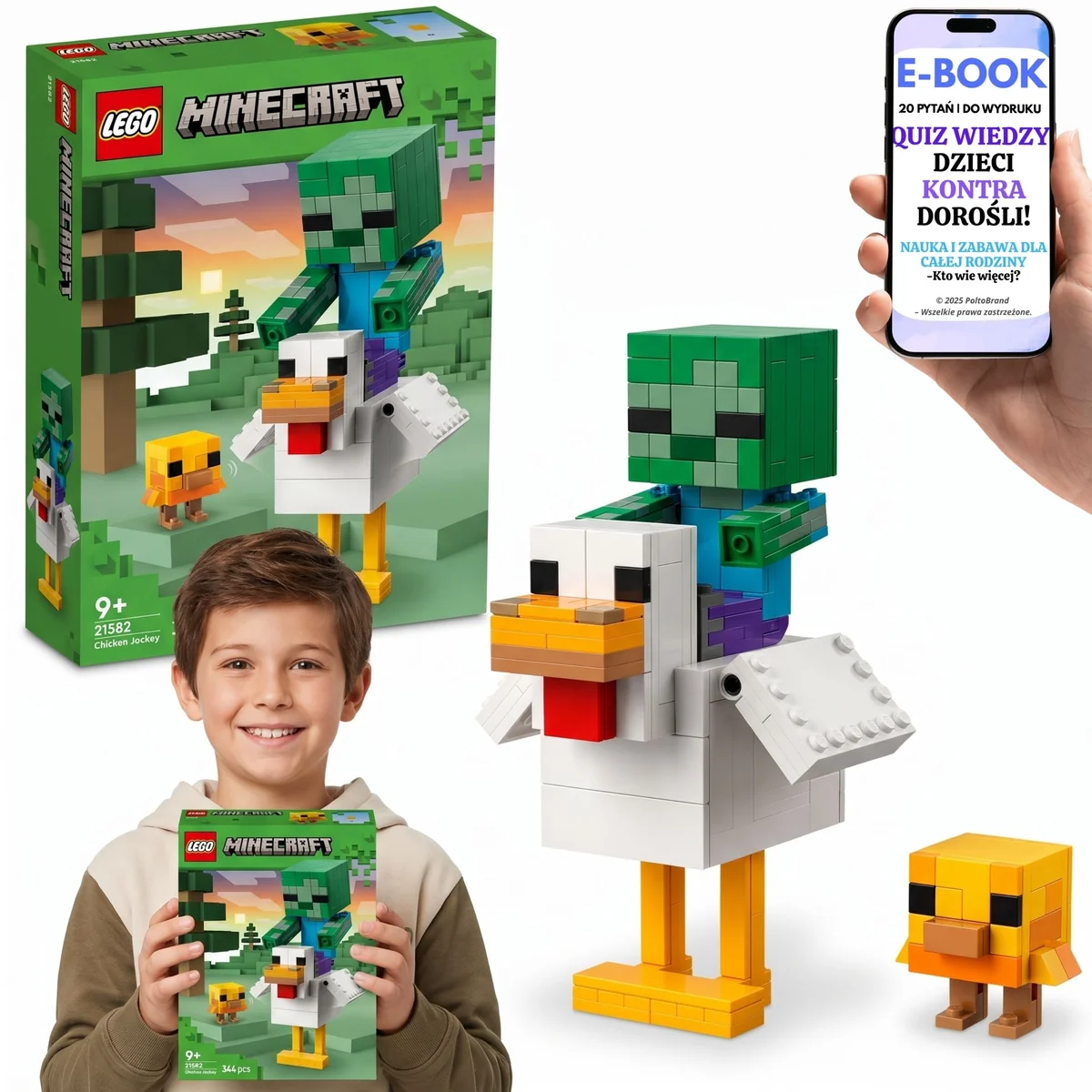 LEGO MINECRAFT 21582 Kurczak z Zombie • zabawka dla dziecka 9 10 11 lat