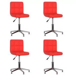 vidaXL Obrotowe krzesła stołowe 4 szt. czerwone sztuczna skóra 3087636 - Krzesła - miniaturka - grafika 1