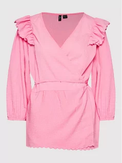 Bluzki damskie - Vero Moda Curve Bluzka Elise 10263742 Różowy Regular Fit - grafika 1