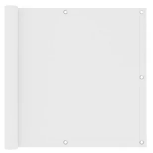 vidaXL Parawan balkonowy, biały, 90x400 cm, tkanina Oxford vidaXL - Parawany - miniaturka - grafika 1