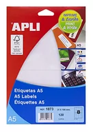 Etykiety do drukarek - Apli Lables A5 Print & Write 31 x 100 mm białe 136pieza (S) – etykiety samoprzylepne (białe, A5, 100 mm, 31 mm, 190 x 125 x 6 mm, 136 sztuk (S)) - miniaturka - grafika 1