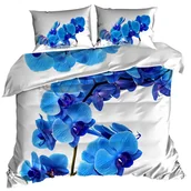 Pościel - Pościel 3D Bawełna Satyna 200X220Cm Storczyk Niebieski - miniaturka - grafika 1