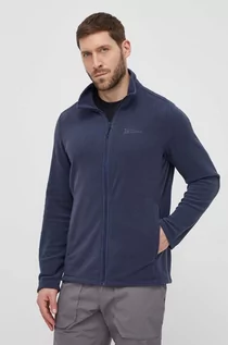 Bluzy męskie - Jack Wolfskin bluza sportowa Taunus kolor granatowy gładka - grafika 1