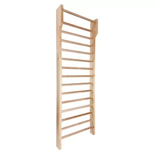 Drabinka gimnastyczna drewniana z drążkiem UNDERFIT 230 x 90 cm - Wyposażenie sportowe i gimnastyczne - miniaturka - grafika 1