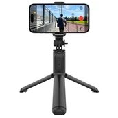 Selfie stick - Uchwyt selfie CRONG SelfieGo Lite Bluetooth Tripod Czarny - miniaturka - grafika 1