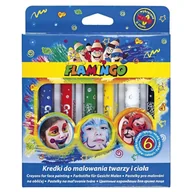 Przybory szkolne - Hasta Kredki Do Twarzy 6 kolorów Flamingo Wb - miniaturka - grafika 1