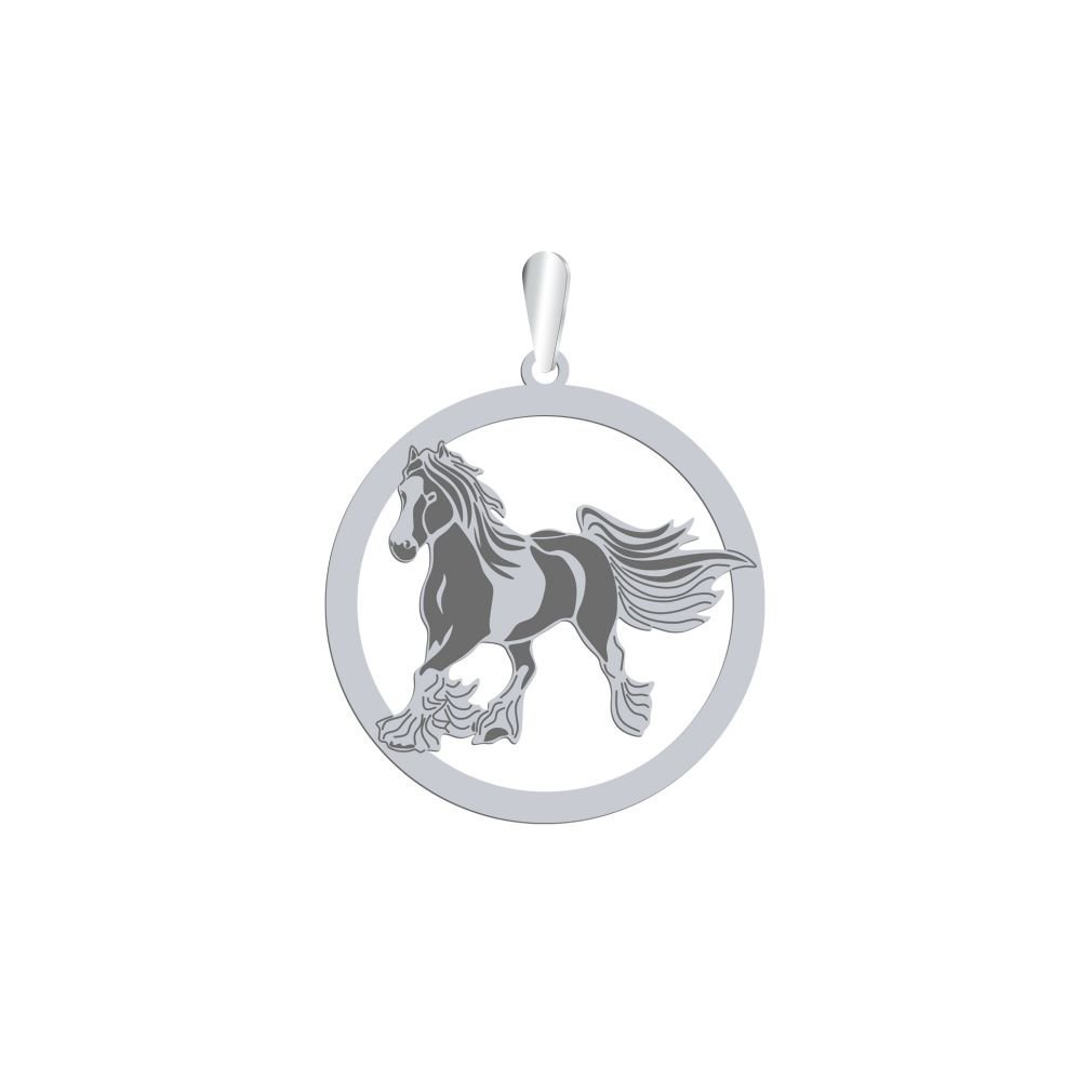 Zawieszka Srebrna Vanner Koń Cygański 925 Biżuteria Prezent Kobieta GRAWER