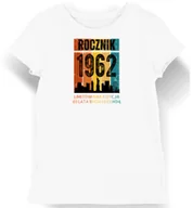 Koszulki i topy damskie - Koszulka damska biała 1962 urodziny 63 lat prezent S - miniaturka - grafika 1