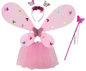 Akcesoria dla lalek - Kostium Wróżki Strój Przebranie Motyla Różowy Skrzydła EDUKAMP - miniaturka - grafika 1