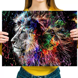 Haft Diamentowy Diamond Painting,DIAMENTOWY MALARZ,Obraz DIY 5D,Mozaika Diamentowa 30x40, Lew - Zabawki kreatywne - miniaturka - grafika 1