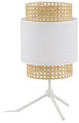 Lampy stojące - TK Lighting Lampa stołowa rattanowa abażur BOHO WHITE wys. 40cm biały TK6565 - miniaturka - grafika 1
