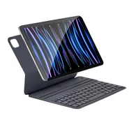 Etui do tabletów - Etui Smart Cover Keyboard Folio z klawiaturą iPad Pro 12.9 2018 2020 2021 2022 / iPad Air 13 M2 2024 (Szary) - miniaturka - grafika 1