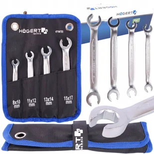 hogert technik Zestaw kluczy oczkowych półotwartych, odgięte, 4 szt., 8-17 mm HT1W730 HT1W730 - Akcesoria do elektronarzędzi - miniaturka - grafika 2