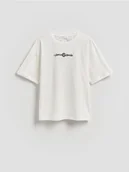 Koszulki dla chłopców - Reserved - T-shirt z nadrukiem - złamana biel - miniaturka - grafika 1