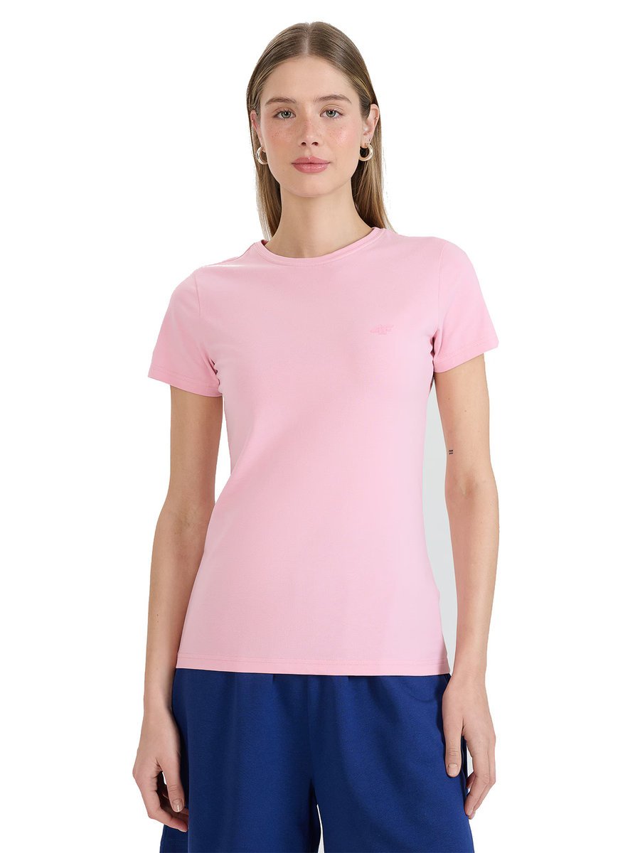 Damska koszulka bawełniana 4F TSHF2255 56S jasny różowy XL