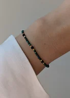 Bransoletki - Bransoletka na nici z czarnym turmalinem i malachitem - ochrona, odwaga, det - miniaturka - grafika 1