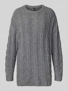 Sweter z dzianiny o kroju regular fit z fakturowanym wzorem model ‘JEANETTE’ - Swetry damskie - miniaturka - grafika 1